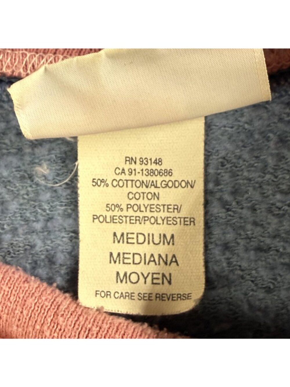 Vintage Morning Sun Sweatshirt Womens Medium Blue Floral Mock Neck USA Made 90s - Picture 7 of 15
